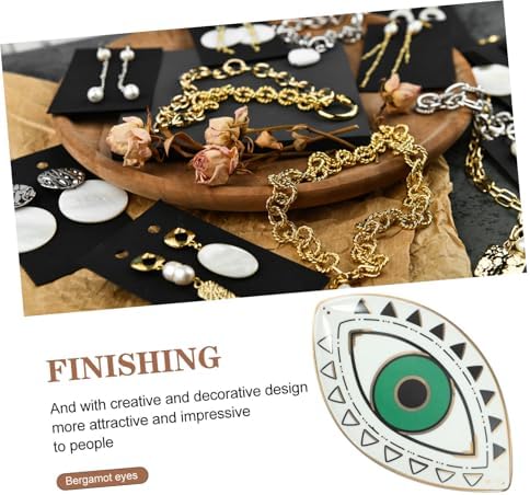 Eye Shape Ceramic Jewelry Tray Ring Holder Earring Dish Trinket Organizer Decorative Plate for Bathroom Kitchen Desktop Storage - Image 7