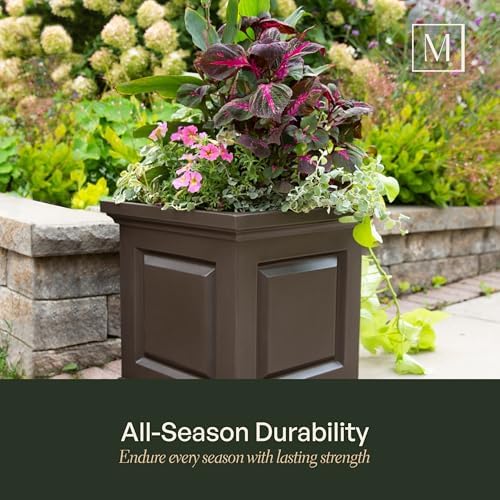 Mayne Nantucket 20in Self-Watering Square Planter, Espresso - Image 4