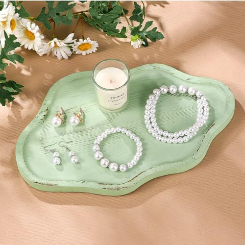 Small Decorative Tray Wood Decorative Serving Tray for Candles Perfume, Cloud Wooden Jewelry Tray Trinket Dish, Wooden Trays for Coffee Table Home Decor - Image 2
