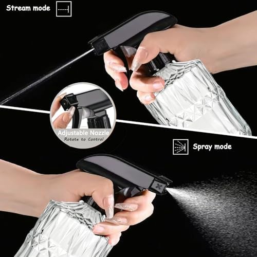 Glass Mister Spray Bottle, 15oz, Clear, Adjustable Nozzle, 2PCS - Image 4