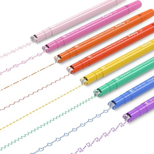 AECHY Dual Tip Curve Highlighter Pens, 8 Patterns, 8 Colors, 8 Pack by AECHY