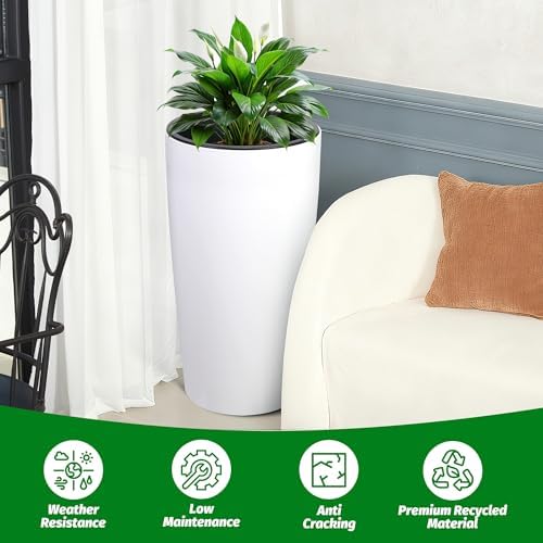 Garvee Tall Planters for Outdoor Plants, 30 in Planters Set of 2 - Image 7