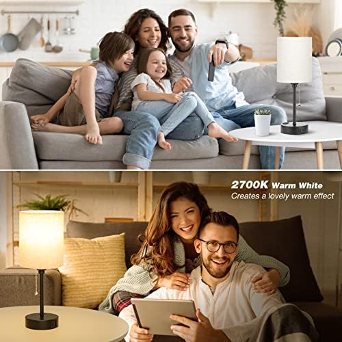 Small Bedside Table Lamp for Bedroom - Desk Lamp with USB Ports for Dorm - Image 6