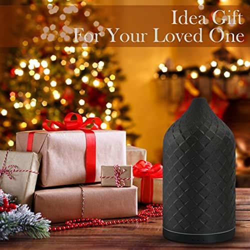 Essential Oil Diffuser for Home, Ceramic Aromatherapy Diffuser for Essential Oils, 120ml Oil Diffuser with Waterless Auto-Off and 7 LED Lights for Large Room Yoga Spa (Black) - Image 6