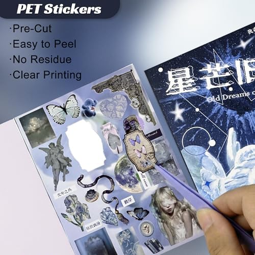 Vintage Dreamcore Sticker Book for Adults, 30 Sheets Aesthetic Scrapbook Sticker Books, Vintage Dark Academia Decorative Washi Photo Stickers for Journal Planners Craft DIY（Dreamcore 6） - Image 4
