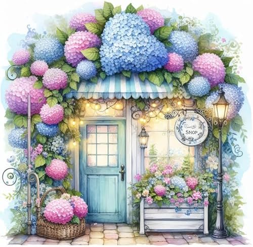 Diamond Art Kits for Adults, Hydrangea Diamond Art Painting Kits for Adults by croshom