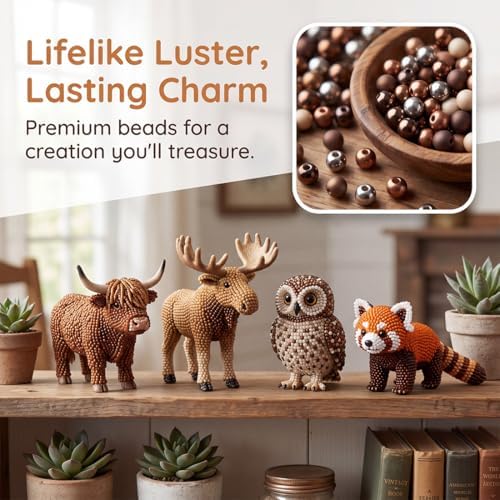 LSMARZJZ 3D Beaded Animal Kit for Adults & Beginners, Complete Bead Embroidery Kit for DIY Crafting and Stress Relief, for Desktop Home Decor and Thoughtful Gifts, with Instructions (Set A) - Image 5