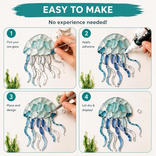 Sea Glass Ocean DIY Kit | Seaglass Mosaic Art Craft Kits for Adults - Image 4
