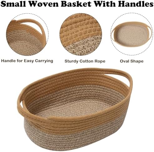 Woven Rope Basket - Baby Gift Basket with Bag & Ribbon, Jute&Brown - Image 3