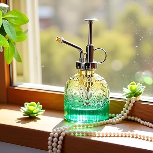 Glass Plant Mister Spray Bottle, 230ML Vintage Plant Spritzer, Succulent Watering Bottle Glass with Top Pump, Small Plants Sprayer Watering Can for Indoor Outdoor House - Image 3