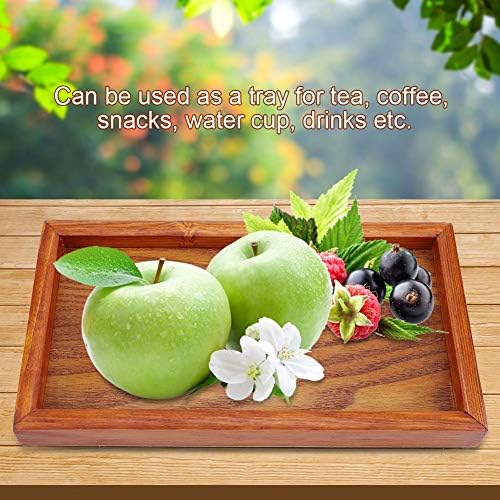 Wooden Tray, Wooden Serving Tray, Rectangle Wooden Tea Tray Serving Table Plate for Tea, Coffee, Snacks, Water Cup, Drinks(2212cm) - Image 3