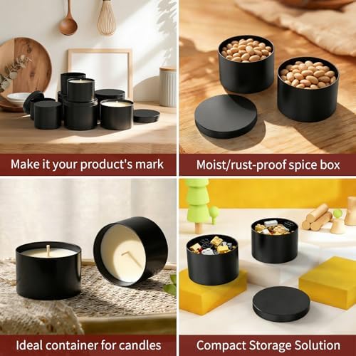 MGLIFEUL 4oz Candle Tins Jars Cans with Lids and Wax Wick for Making Candle - Image 6