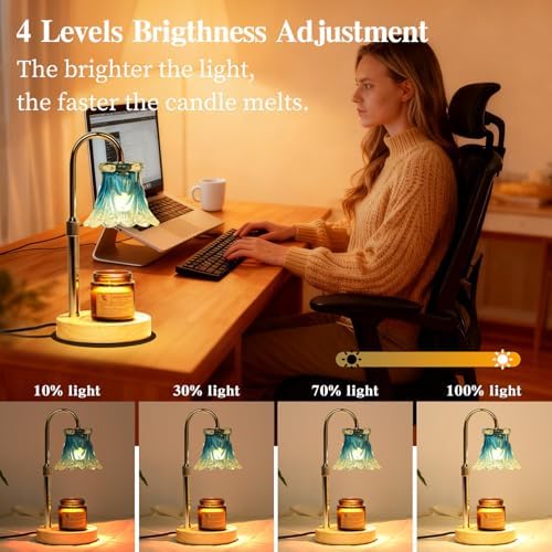 GEEZO Fragrance Candle Warmer Lamp，Electric Candle Warmer with Timer & Dimmer，Mom Christmas Birthday Gifts for Women, House Warming Gifts New Home Bedroom Decor - Image 4