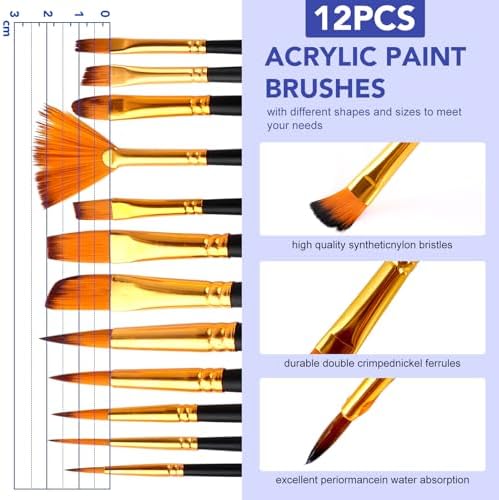 ESRICH 60PCS Acrylic Paint Set for Adults with Table Wood Easel - Image 5