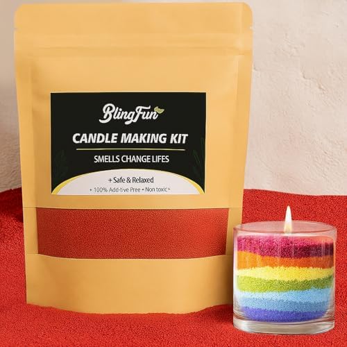 Snow Pearled Candles Sand-Refillable Sand Wax, DIY Candle Beads and Wicks, for Home Decor, Parties, Events-250g/9oz(Red) by Blingfun