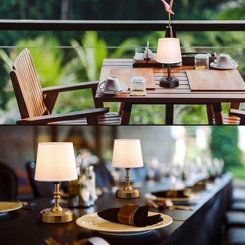 O’Bright Seraph mini – Cordless LED Table Lamp with Dimmer, Built-in Rechargeable Battery, 3-Level Brightness, Patio Table Lamp, Bedside Night Lamp, Ambient Light for Restaurant, Antique Brass - Image 6