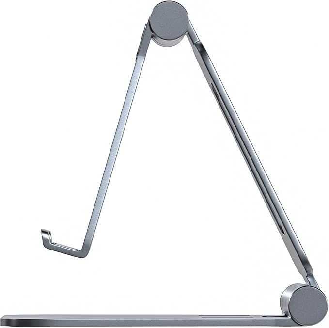 Cell Phone Stand for Desk Phone Holder Foldable Portable Adjustable Cradle Dock Compatible with iPhone 15 14 13 Pro Max, iPhone 12 11 Plus SE XS XR 8 7, Office Desk Travel Accessories, Gray