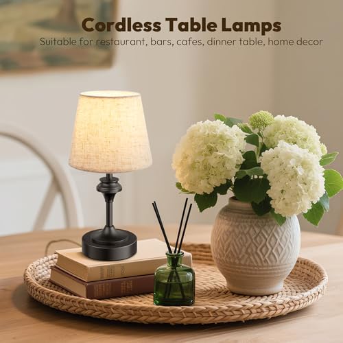 NIORSUN Portables Cordless Table Lamp, 10.2" Battery Operated Lamp, Bedside Table Lamp with Warm White Color,3 Way Dimmable Touch Desk Lamp for Bedroom Living Room Restaurant Black - Image 2