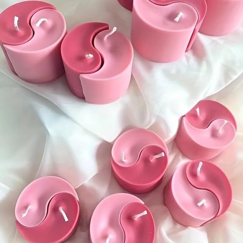 Candle Molds - Silicone Mold for Candles Making, DIY 3D Moulds for Soy Wax, Beeswax, Scented Candle, Valentine's Day Gifts (Tai-ji) by SlowlyTalk