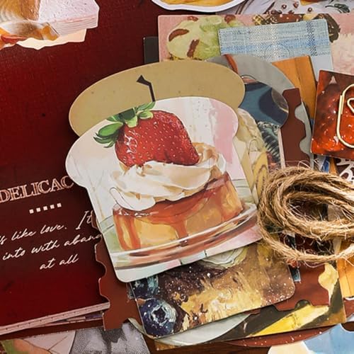 Qudarrso Vintage Junk Journal Stickers Kit, Retro Food Theme Scrapbook Supplies, Ephemera Decorative Accessories, European Style DIY Craft Supplies for Adults Scrapbooking, DIY Craft Supplies - Image 4