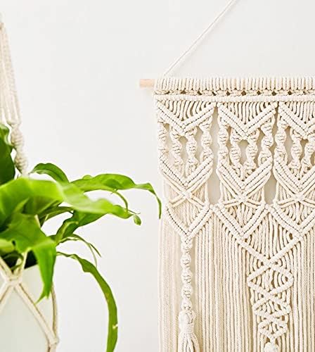 Mkono 2 Pcs Macrame Woven Wall Hanging Boho Chic Geometric Art Decor - Beautiful Bedroom Nursery Apartment Home Decoration, Gift for Girls Adults Birthday Christmas, 32" L x 16.5" W