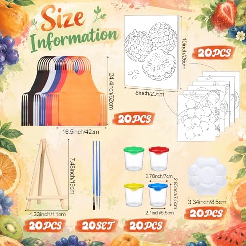 Sherr 140 Pcs 20 Set Pre Drawn Canvas Painting Kit, Fruit - Image 2