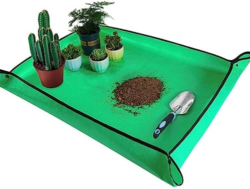 39.5" x 31.5" Large Repotting Mat for Indoor Plants Transplanting Control Mess Table Top Gardener Portable Potting Tray Succulent Potting Garden Mat Gardening Gifts for Women Plant Lady Gifts by HNXTYAOB