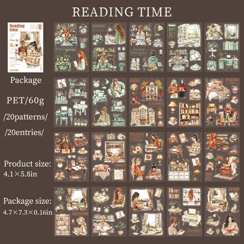 Reading Stickers for Scrapbooking, People Journal Stickers for Scrapbook - Image 2