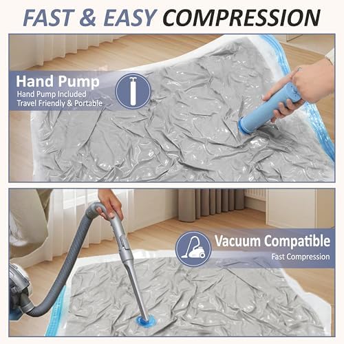 4 XXL Jumbo Vacuum Storage Bags for Bedding, Space Saver with Hand Pump - Image 5