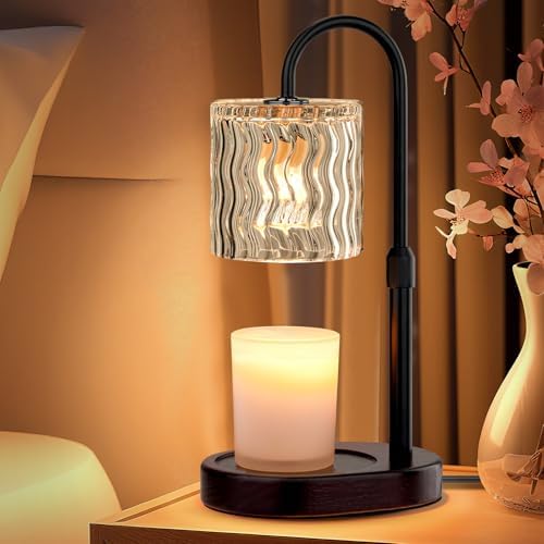 Candle Warmer Lamp Electric: Dimmable Timer Candles Warming Lamps - Height Adjustable Burner Jar - No Flame Scented Melts Wax - All Candle Jars Table Light Home Decor by Unknown
