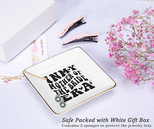 NZY Mother of the Bride Jewelry Tray Trinket Holder Ring Dish - Cute Wedding Gift, Bridal Party Gift, Ceramic - Image 2