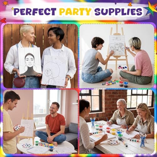 Sherr 140 Pcs 20 Set Pre Drawn Canvas Painting Kit, Pride Month - Image 4