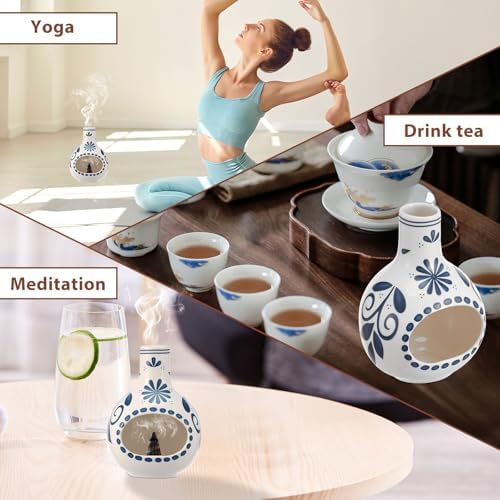 Handmade Ceramic Incense Holder Burner, 7Inch small Sage Holder Aromatherapy Decor for Palo Santo Sticks and Cone Incense, Compact Size Chiminea Dish for Meditation Accessories Yoga Room - Image 6