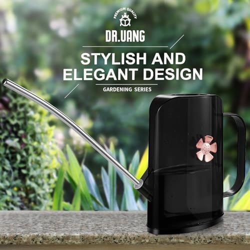 Watering Can Indoor for House Plants Small Watering cans with Long Spout Flower Model Sprinkler Head 1.2L (Black Coffee, 1.2L) - Image 5