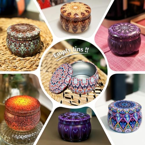 Domivirgo 24 Empty Candle Tins 4.5 oz with Lids - Simple Candle-Making Kit, Includes Wicks, Holders & Stickers, Multi-Purpose Storage Containers for Crafts & Small Items - Image 5