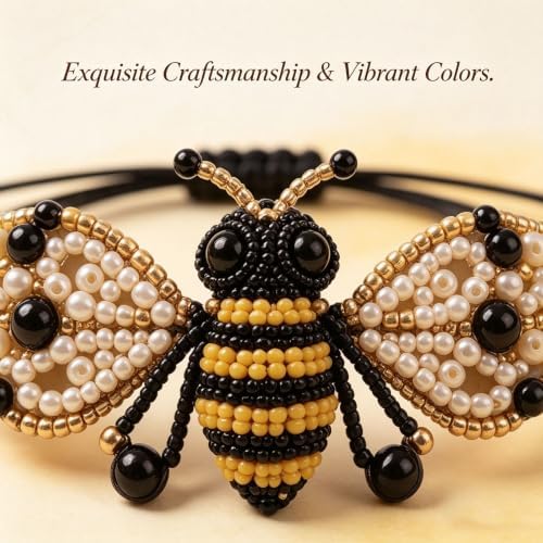 RYCHEENI DIY Beaded Bracelet Kit for Adults, Beginner Jewelry Making Craft Set with Instruction Guide, 3D Animal Beadwork Project, Complete Supplies for Women and Craft Lovers (Bee) - Image 3