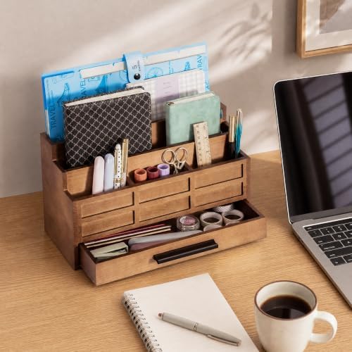 Desk Organizer with Drawer, Countertop Bill Mail Organizer and File Storage - Image 3