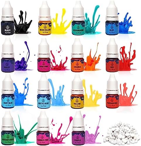 Liquid Candle Dye for Soy Candle Making – 16 Colors Wax Coloring Set by ALEXES