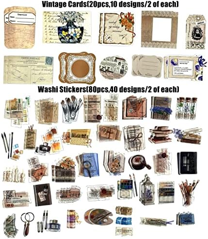 Esweny 260PCS Vintage Journaling Scrapbooking Supplies Scrapbook Sticker Paper Ephemera Pack for Junk Journal Planners Collage Craft Notebooks Album (Pen Ink and Letter) - Image 5