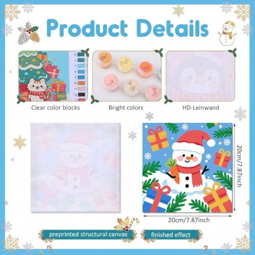 YooNotee 6 Pack Christmas Paint by Numbers Kit for Adult - Image 3