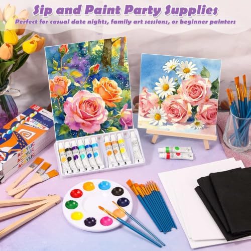 84 Pcs Sip and Paint Kit for Adults, Couples Painting Kit Date Night - Image 2