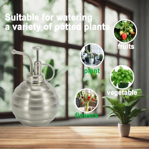Plant Mister Spray Bottle, 500ml/17oz, Vintage Style Water Sprayer (Silver, 17OZ) - Image 5