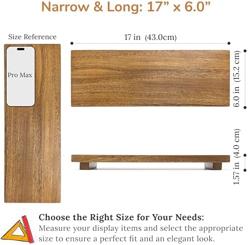 Narrow 17" Acacia Wood Riser Pedestal Stand for Kitchen Counter - Image 3
