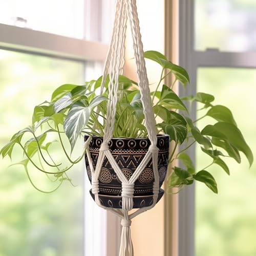 G EPGardening 5.5 Inch Ceramic Planter - Ceramic Plant Pot for Indoor Outdoor Plants, Boho Round Flower Pot with Drainage Hole and Saucer, Gifts for Plant Lovers, Office Garden Home Decor, Black - Image 6