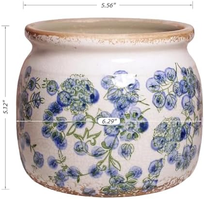 Vintage Cottage Ceramic Planters, French Flower Pot & Vase with Drainage - Image 3