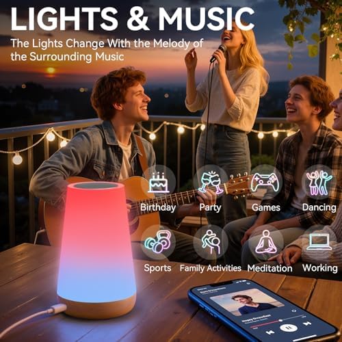 Auxmir Smart Night Light, App/Voice Control Table Lamp with Timer(Corded) - Image 5