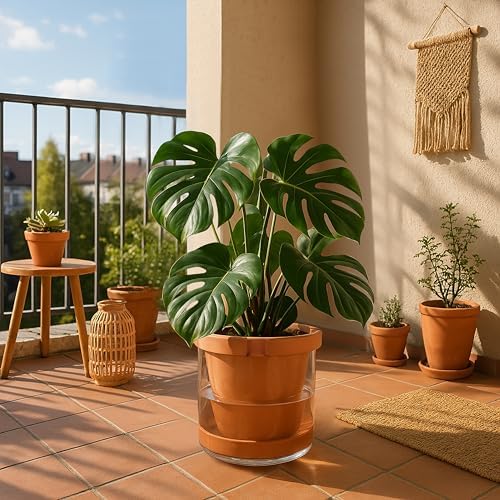 D'vine Dev Self Watering Terracotta Planter Pot, 10 in, 37-X-D-1 - Image 3