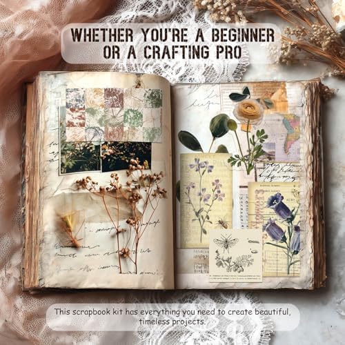 slapaflife 450 PCS Vintage Scrapbook Supplies Junk Journal Supplies, Scrapbook Supplies Kit Include Flowers for Scrapbooking, Planner, Craft Supplies - Image 3