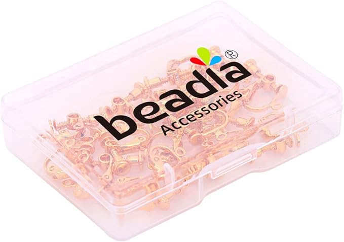 18K Gold Plated Screw Earring Clips 13x15mm 20pcs for Jewelry Making Findings