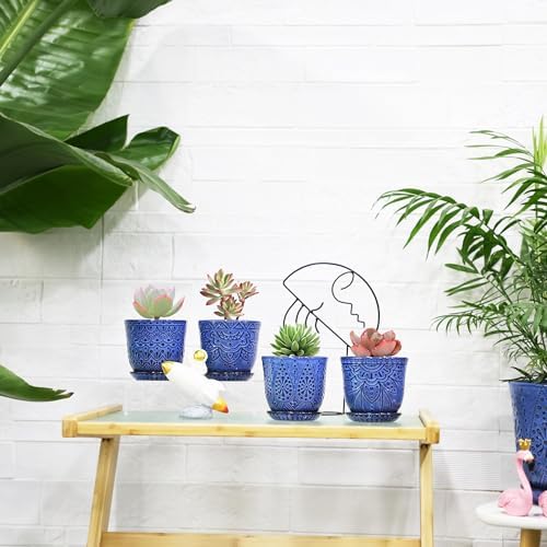 Gepege Ceramic Succulent Pots, 4 Inch Small Plant Pots with Drainage - Image 5